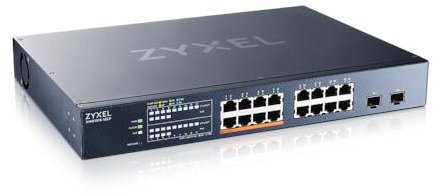 Zyxel 18-Port Multi-Gig Switch | 2.5G Cloud/Smart Managed | mit 8 x PoE++ @180W Budget | 2 x 10G SFP+ | Rackmontage [XMG1915-18EP]