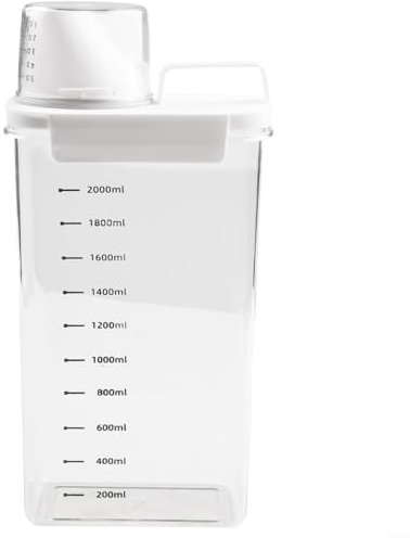 Zoegneer Dispenser per detersivo per bucato, contenitore per detersivo, contenitore per detersivi per la casa, bagno, contenitore in acrilico trasparente (2300 ml)