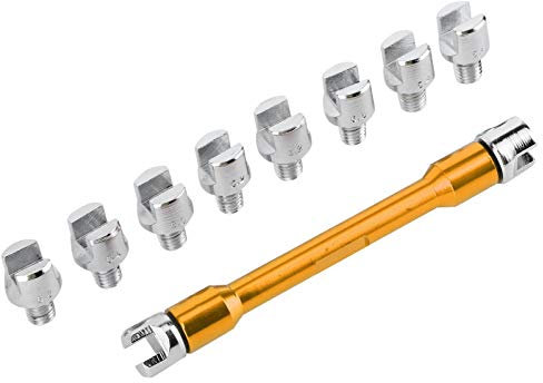 Juego de Llaves para Radios de Motocicleta, Kit para Radios de Moto de Cross, Calibre 5.0-6.8, Herramienta de Reparación de 93 mm de Longitud para la Mayoría de Motocicletas (B(Gold))
