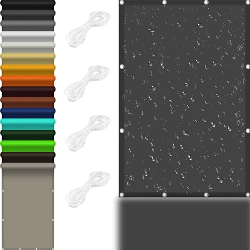 Pare-Soleil Jardin Balcon Rectangulaire 3 x 4 m 98% UV Protection,Polyester, Toile Pergola Imperméab avec 4 X Cordes de 1.5M pour Pergola, Fleurs, Patio Lawn., Gris Foncé