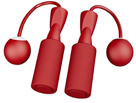 ZXSXDSAX Springseil Jump Rope Soft Grip Training Jump Rope Sweat-Absorbent Practical Wireless Fitness Jump Rope(Red)