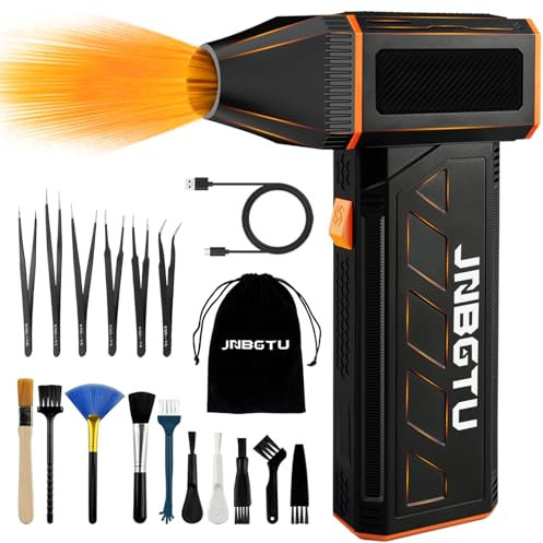 JNBGTU Plumero de aire comprimido Jet Dry Mini soplador 150.000 rpm jet secador de pelo comprimido para limpieza de PC, teclado, coche, sofá, sustituye al spray de aire comprimido (F31 PRO)