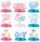 GEBETTER 9Pcs Décoration Table Gender Reveal Team Boy Girl Centre de Table en Nid d’Abeille Rose Bleu pour Baby Shower Fête Naissance Prénatal