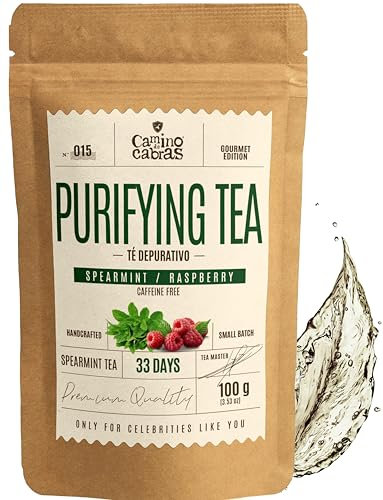 DETOX | Té Depurativo | Infusion Drenante y Digestiva con efecto Diuretico | Menta, Hinojo, Anis, Regaliz, Canela, Alcaravea, Frambuesa | Sin cafeína | Spearmint Tea | Infusiones de Hierbas 100g