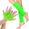 Neon Leg Warmers and Fishnet Gloves Set 80s Accessories for Women Stretchy Neon Clothes Femboy Clothing for Party Costume and Sports Yoga Supplies(fluorescent green)