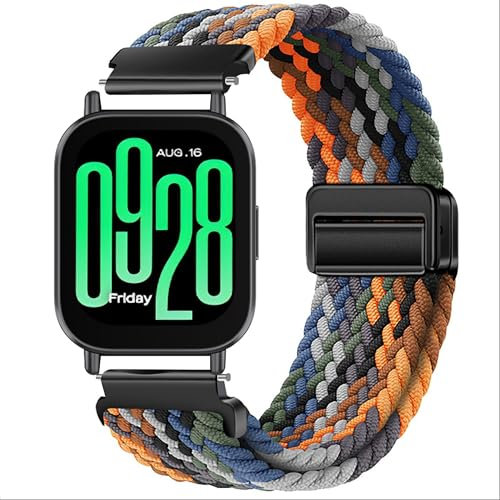 GIOPUEY Strap Compatible with Xiaomi Redmi Watch 5 Active/5 Lite, Flexible Nylon Braided Strap, Strap Replacement [Unisex] - Colourful