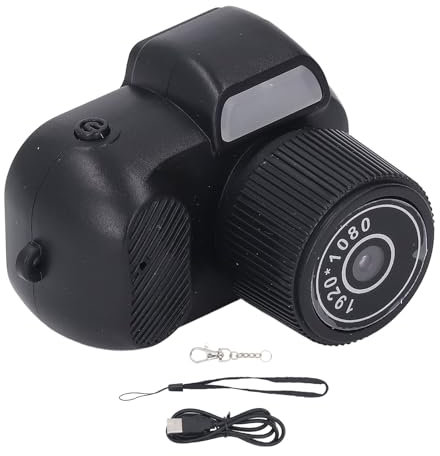 Mini Keychain Camera, Small DV DVR Camera Camcorder Video Cam, Thumb Tiny Digital Camera, Compact Keychain DV DVR Camera with 0.96in Color Display and Wrist Strap (With 32G Small