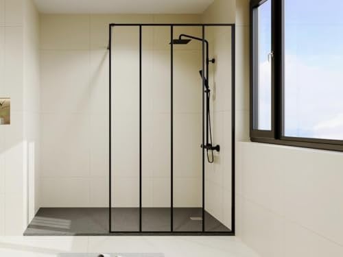 Vente-unique-Paroi de douche à l'italienne style industriel - 120 x 200 cm - ATALIA II