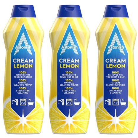 Astonish Multipurpose Cream Cleaner, Lemon Fresh Scent, 3 x 500ml