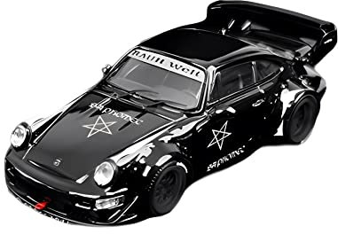 1 64 Für RWB 964 Black Sportwagenlegierung Druckguss-Modellauto-Sammlung Ornamente Display Druckgussmodelle Motorfahrzeuge