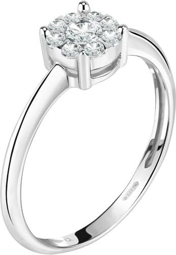 CHRIST Damen-Damenring 585er Weißgold 1 Diamant 58, Weißgold 32027741