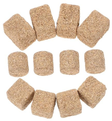 Veemoon 12pcs Mini Hay Bales Decor, Dollhouse Straw Bale Props Fake Haystack Ornaments Small Farm Bales Miniature Dolls House Accessories for Scene Decor Autumn Harvest