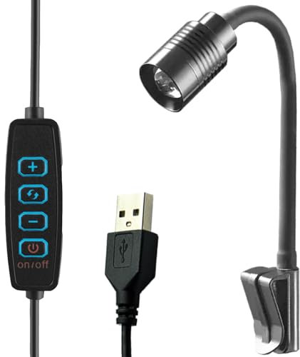 GERUI 3W Clip-on-Aquarium-Licht,Verstellbares Aquarium-USB-Licht zum Anstecken - Verbessern Sie das Seherlebnis. 3 Farben Einstellbare Brennweite für Wohnzimmer, Hotel, Resta