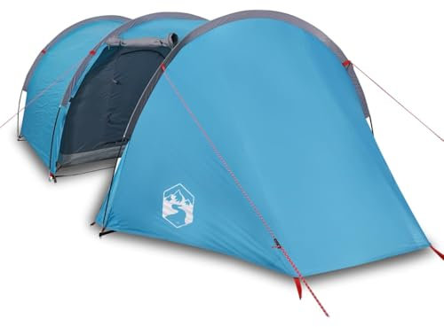Tunnelzelt 4 Personen Blau Wasserdicht – Robustes Campingzelt für Familien, Outdoor-Abenteuer und Festivals – Schnellaufbau und Wetterfest
