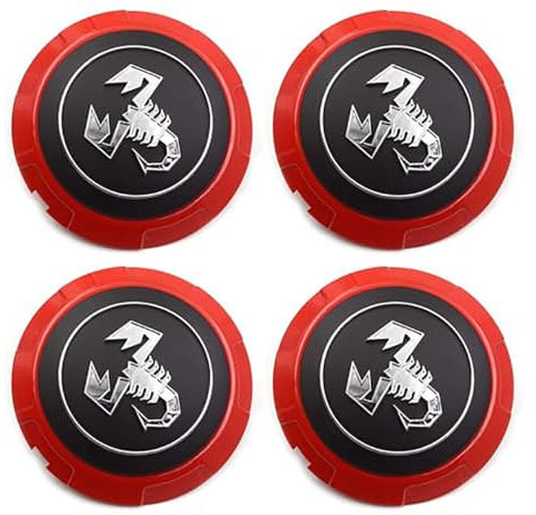 WQIUTT 4 Pezzi Auto Coprimozzi per Fiat 500 Abarth 133mm,Copri Ruota Coppetta Coprimozzo Impermeabile Antipolvere Parti Accessori Ruote Pneumatici