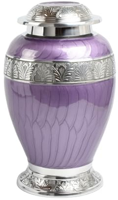 Aluminium Cremation Urn for Human Ashes – Adult Large Size Funeral Memorial Keepsake – Secure and Dignified Resting Place Holds Approx. 90kg or 14 Stone Body Ashes (Purple)