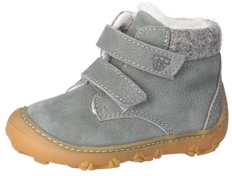 RICOSTA Jungen Stiefel NICO, Kinder Lauflernschuhe, Weite: Weit, terracare,Barfuß-Schuh, Booties, wasserdicht, Klettstiefel, Salbei (570), 24 EU
