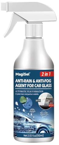 Anti Pluie pare Brise, Anti Buée Voiture, Revêtement Hydrophobe pour Pare-brise, Nettoyant Vitre Voiture, Film Oléophobe Pour Vitres D'automobiles, Nettoyant Anti-pluie et Anti-buée pour Vitres,60 ml