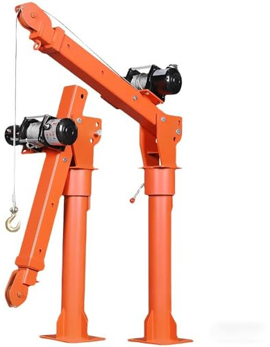 Elektrischer LKW-Kran, 500kg, mit Elektrischer Seilwinde (3500lb, 12V), 360° Drehbar, mit Ausleger für Werkstatt, Baustelle, Forstwirtschaft und LKW-Ladefläche