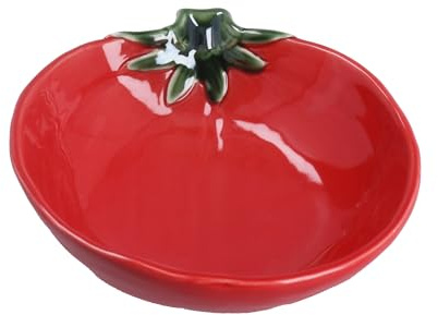 Gisela Graham Red Tomato Shaped Porcelain Serving Bowl, Small, 15.5cm Width