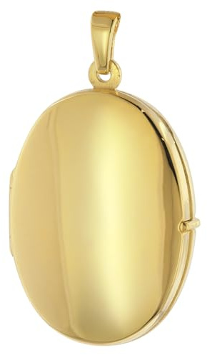 trendor Medaillon Anhänger Oval 925 Silber Vergoldet 26 x 19 mm 21555 | zeitloses Schmuckstück für Damen, elegantes Accessoire,