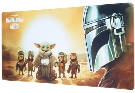 Star Wars The Mandalorian and Grogu Large Mouse Mat, Gaming Mouse Pad XXL | 80 x 35 cm Water Resistant Non-Slip Desk Mat Large, Gaming Desk Accessories - Grogu Star Wars Gifts, Gamer Merchandise