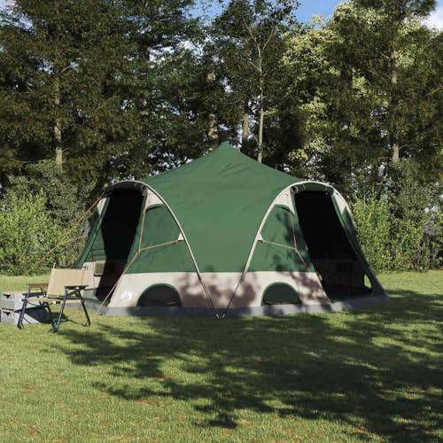 Kaloriko Dome Zelt für 4 Personen mit Dach Grün 505 x 450 x 248 cm aus 185T Polyester wasserdicht UV-beständig mit Tragetasche und Belüftung ideal fürs Camping, Outdoor, Wandern