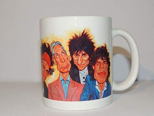 Mugtime TM - Inspired by Stones Mick Jagger Keith Richards Caricature Guitars - Rock Music - Mug Cup Ceramic 330ml