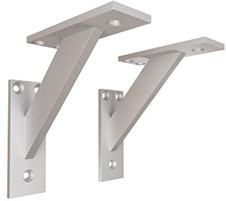 Sossai Regalträger 2er Set FSHR 120x120 mm aus Aluminium – Wandhalterung Regalwinkel für Regalbrett – silber – modernes Design