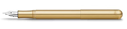 Kaweco LILIPUT Füllhalter Messing (Eco) I Exklusiver Messing Füllfederhalter für Tintenpatronen inklusive Retro Metallbox I Füller 12,5 cm I Federbreite: BB (Extra Breit)