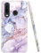 JAHOLAN Kompatibel mit Huawei P30 lite Hülle Handyhülle TPU Silikon Schutzhülle Handytasche Flexibel Handy Hülle Marmor Violett