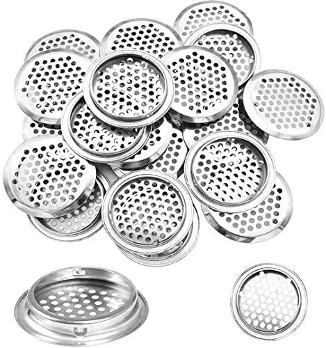 20 Stück 53mm Lüftungsgitter Edelstahl Rund Lüftungsloch Belüftungsgitter Rund-Silber für Wohnmobil/Badezimmer/Küche usw