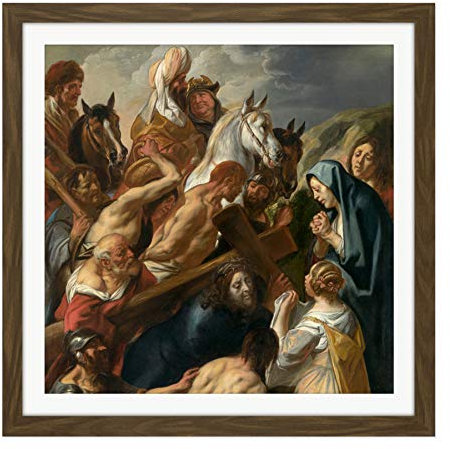 Artery8 Jordaens Kreuztragung Kunstplakat Gerahmter Kunstdruck 41x41 cm