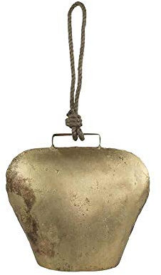 Spiru Goldene Kuhglocke (16 cm) - Erntedankfest Dekorative Hängende Metallglocke