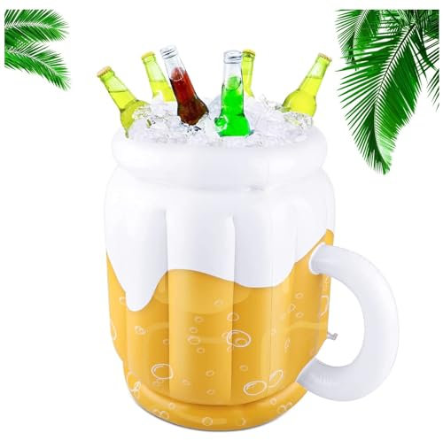 PHOGARY Secchiello Gonfiabile da Birra per Feste estive, a Forma di Tazza, per Feste a Tema hawaiane, Luau, Piscina, Spiaggia, 44 x 32 cm