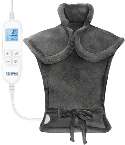 RENPHO Mothers Day Gifts for Mom, Electric Heating Pad - 6 Heat Levels for Neck Shoulder and Back, Weighted Pad for Snug Fit, ETL Safety Certified for Cold Nights and Winter, FSA Eligible
