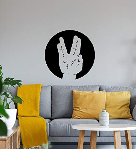 Spock Vulkanier Gruß Kreis Wandtattoo Schwarz Aufkleber 40 x 40 cm