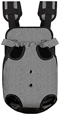 HOOPET Rucksack für Hunde und Katzen, für kleine und mittelgroße Hunde, zum Spazierengehen, Wandern, Reisen und Radfahren (grau)