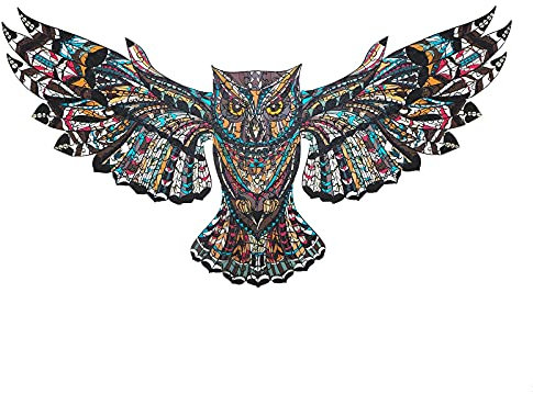 Blumuze Holzpuzzle Erwachsene, Eule Holzpuzzle Einzigartige Tierform Puzzleteile, Holz-Puzzle, Puzzle aus Tierteilen, Puzzle Holz Erwachsene mit Geschenkbox aus Holz 188 Stück(M-42 * 24cm)