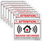 Adhésif (lot de 8) - Planche de 8 Adhésifs Attention Maison Sécurisée - Dimensions 150 x 90 mm - Protection Anti UV