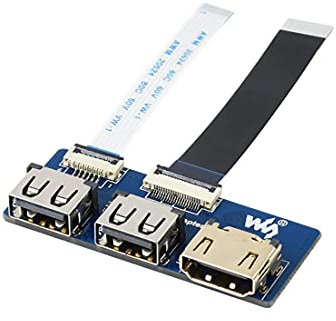 USB HDMI Adapter for Waveshare CM4-IO-BASE, Adapting FFC Connector to Standard Connector as DHMI and USB 2.0