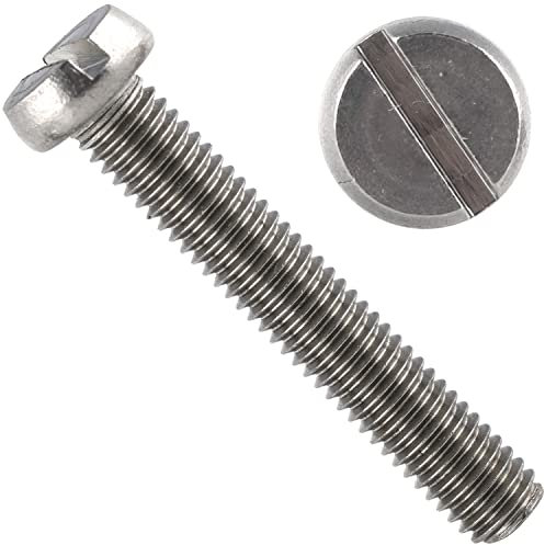 OPIOL QUALITY® Zylinderschrauben mit Schlitz DIN 84 / ISO 1207 M5x90 mm aus Edelstahl A2 V2A (1 Stück) Zylinderkopfschrauben Schrauben Zylinderkopf Gewindeschrauben