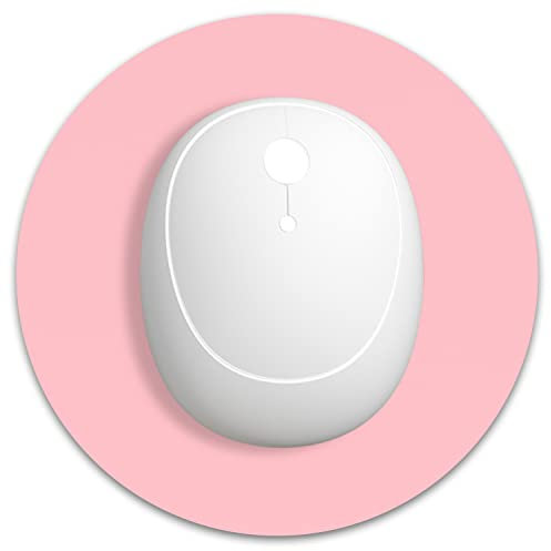 Dapesuom Small Round Mouse Pad, 6 x 6 Inch with Non-Slip Rubber Base, Waterproof, Mini for Women Kids Wireless Laptops Home Office Travel, Pink