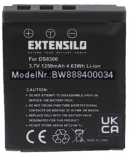 EXTENSILO Replacement Battery compatible with Hitachi HDC831E Camera DSLR (1250 mAh, 3.7 V, Li-ion)