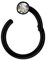 CLICKER Schwarz SEGMENTRING Piercing Ring Scharnier Septum Nase Ohr Helix WEISS STRASS Piercingring Klicker CHIRURGENSTAHL 316L EDELSTAHL Stahl 1 ECHTER ZIRKONIA KRISTALL WEIß Klar (1,6 mm x 10 mm)