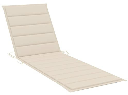 Sonnenliegen-Auflage Creme 200x70x3 cm Oxford-Gewebe wasserabweisend atmungsaktiv weiche Polsterung für Garten- und Terrassenmöbel sowie Innenbereich