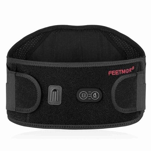 FEETMOR Portable Heating Pad, Rechargeable Battery Operated Fast Heating Pad with 3 Heat Settings and 7 Vibration Modes to Effectively Relieve Lower Back Discomfort