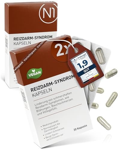 N1 Reizdarm Kapseln 60 St. - [Medizinprodukt] - Lindert Symptome wie Blähungen, Bauchschmerzen & Völlegefühl - Reizdarm Medikamente