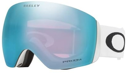 Oakley Flight Deck L OO7050 Skibrille für Herren und Damen, Mattweiß/Prizm Sapphire OO7050, inkl. Designer-Brillenset