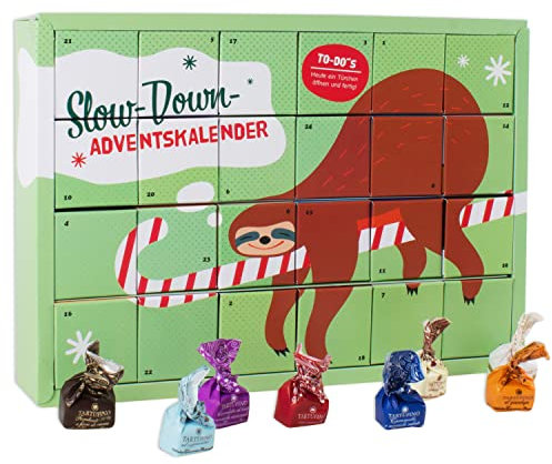 Slow Down Adventskalender zum Entspannen mit leckeren, gemischten Tartufo Pralinen (175g)